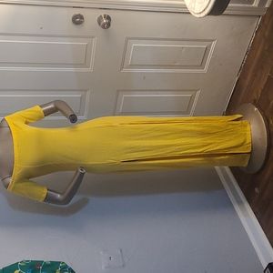 Long yellow off the shoulder  dress